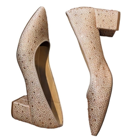 Adrianne Vittadini rhinestone rose shoes size 9M - Picture 2 of 5